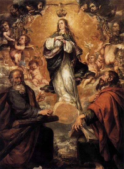 unknow artist Virgin of the Immaculate Conception with Sts Andrew and John the Baptist